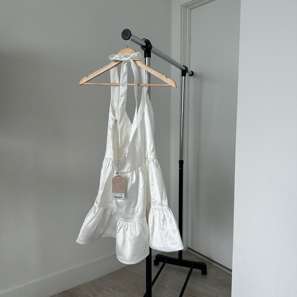 Meshki White Ruffle Mini Dress - Picture 8 of 9